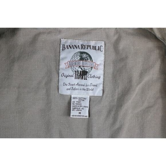 Vintage Banana Republic Vest M Adventure Outfitters Khaki Fishing Hunting Hooded - Picture 3 of 7